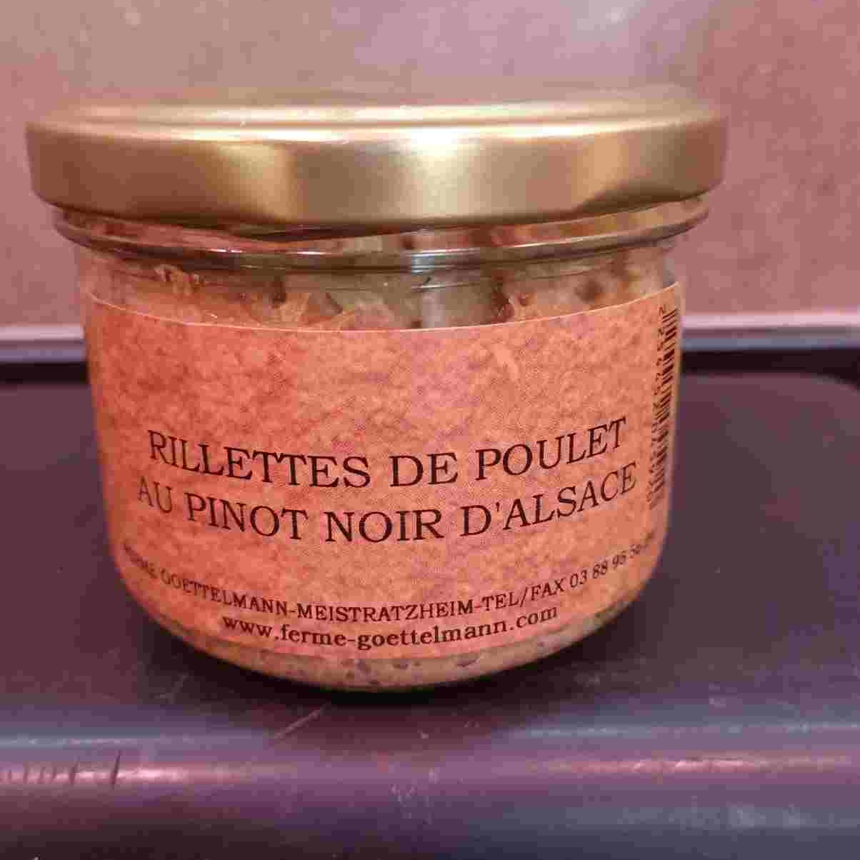 Rillette de poulet au pinot noir 180 grs (conserve)