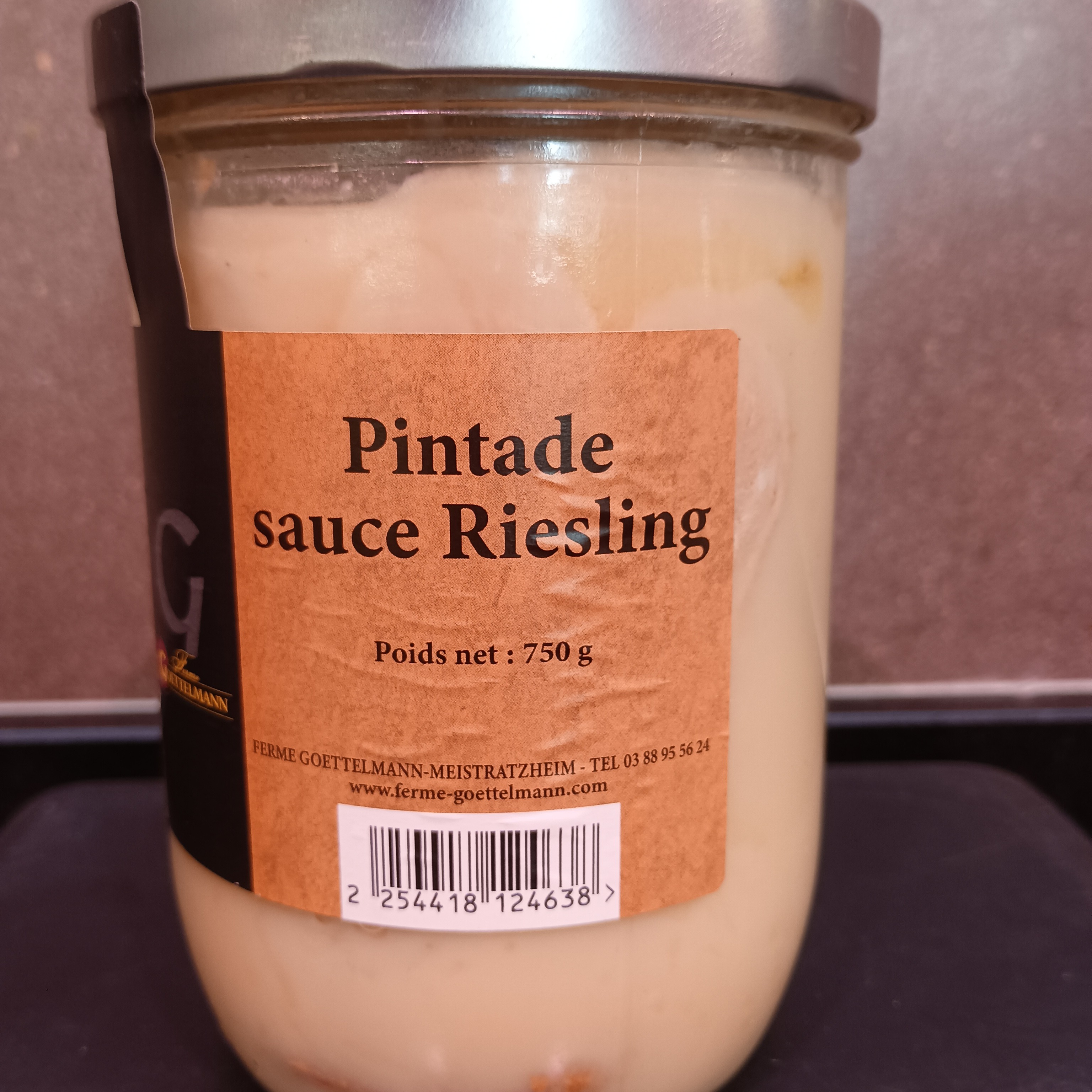 Pintade au Riesling 750 grs (bocaux)